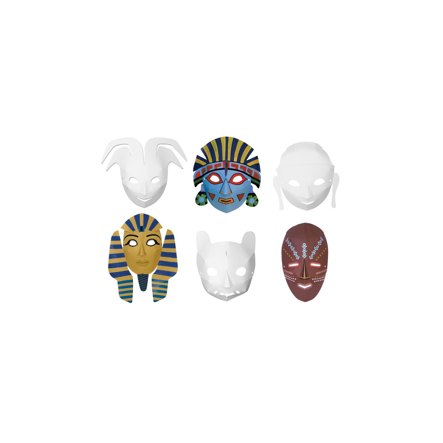Creativity Street® Die-Cut Paper Masks, Multi-Cultural Assortment, Assorted Sizes, 24 Pieces