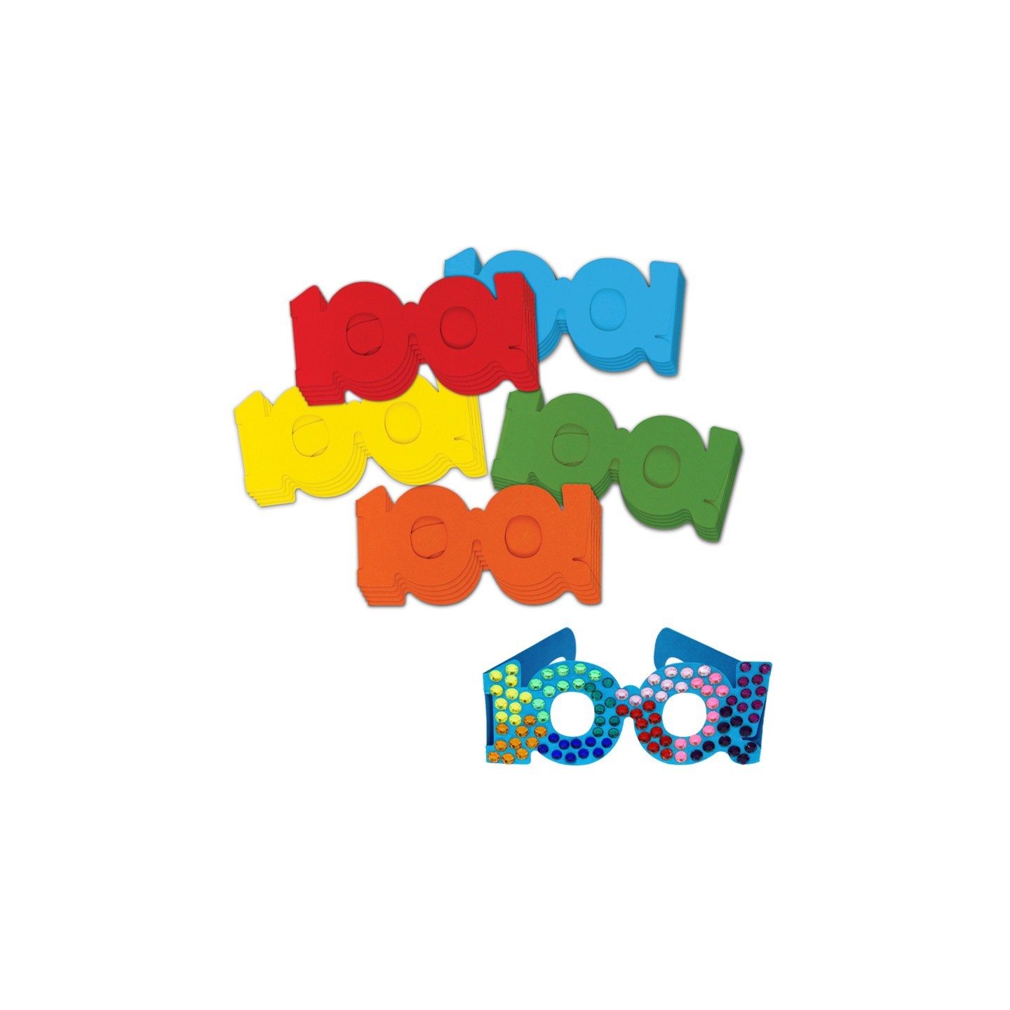 Creativity Street® 100 Days of School Paper Glasses, 2.5" x 16", 25 Pieces
