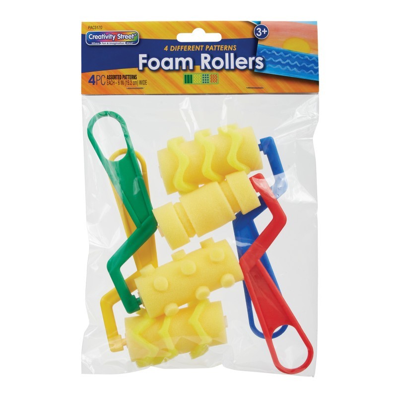Creativity Street® Foam Rollers, 4 Patterns, Pack of 4