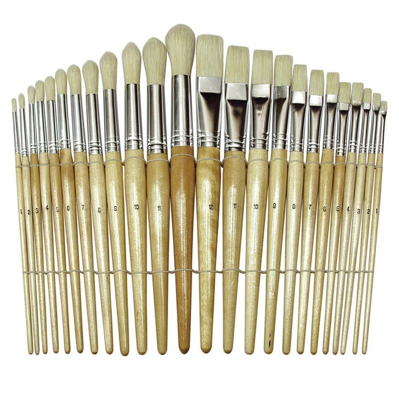 Creativity Street® Beginner Paint Brushes, Preschool Brush Set, 6" to 8" long, 24 Brushes