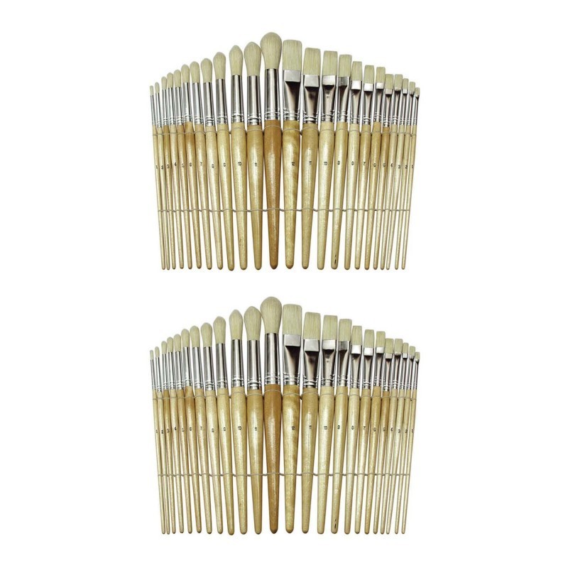 Creativity Street® Beginner Paint Brushes, Preschool Brush Set, 6" to 8" long, 24 Brushes Per Pack, 2 Packs