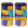Creativity Street® Plastic Handle Brush Classroom Pack, Economy Brushes, 7" Long, 144 Brushes Per Pack, 2 Packs