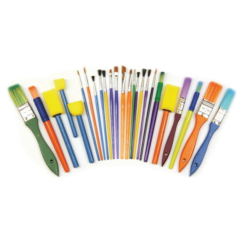 Creativity Street® Starter Brush Assortment, Assorted Colors & Sizes, 25 Brushes
