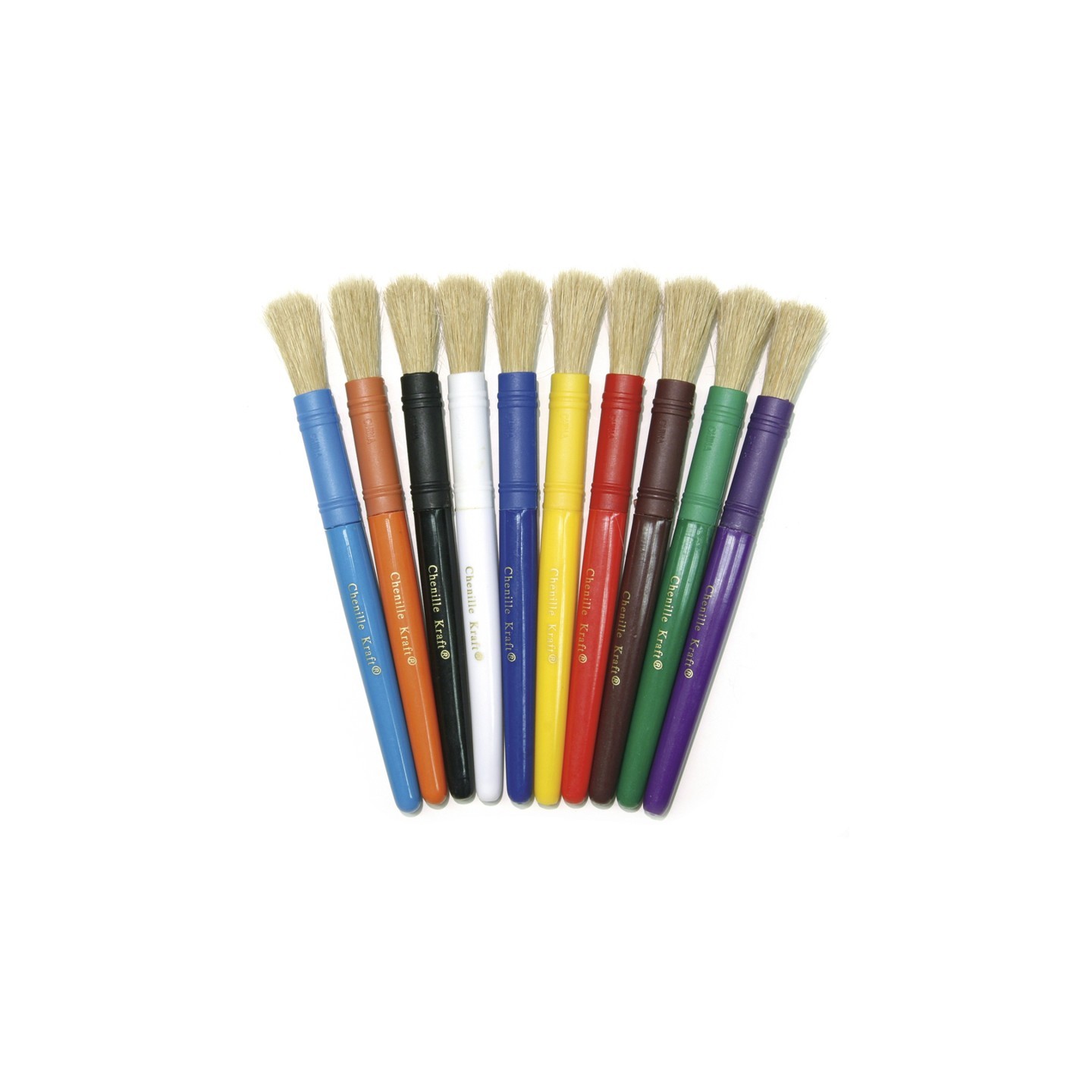 Creativity Street® Beginner Paint Brushes, 10 Assorted Colors, 7" Long, 10 Brushes