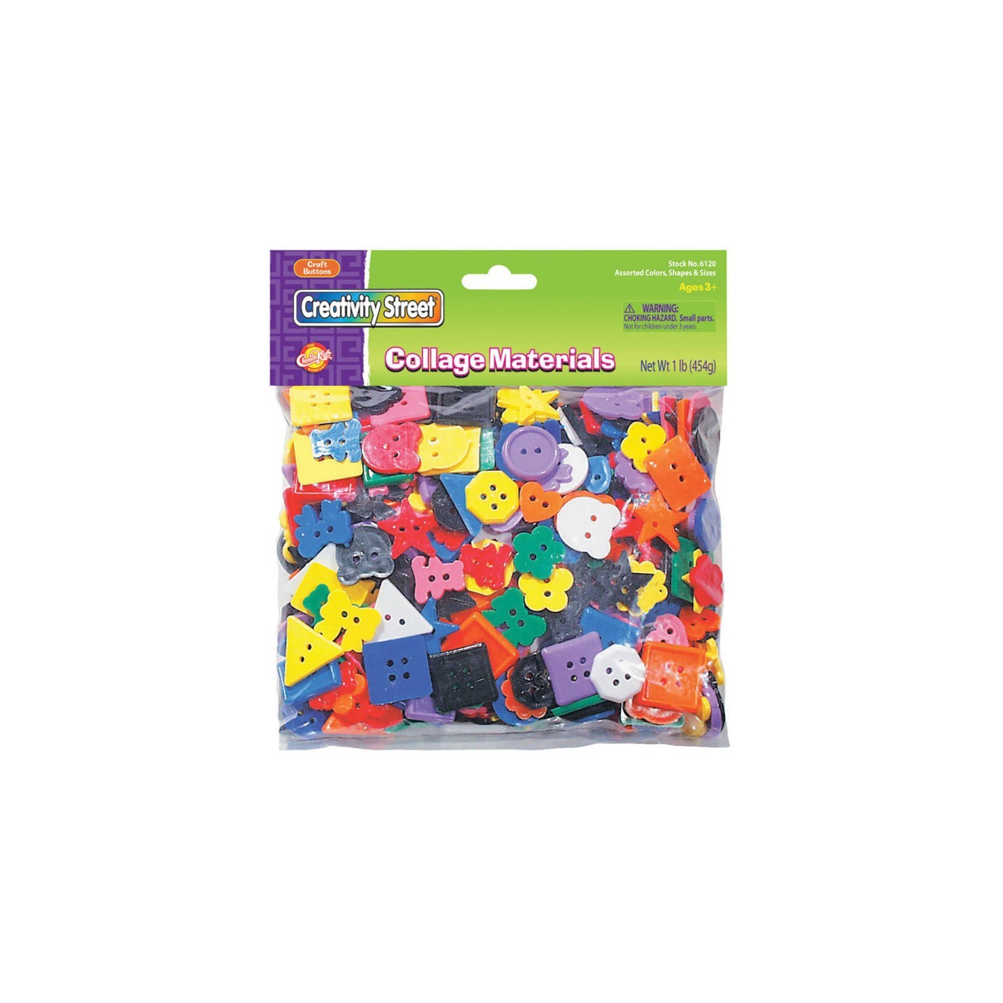 Creativity Street® Plastic Buttons, Assorted Colors, 3/4" to 1", 1 lb.