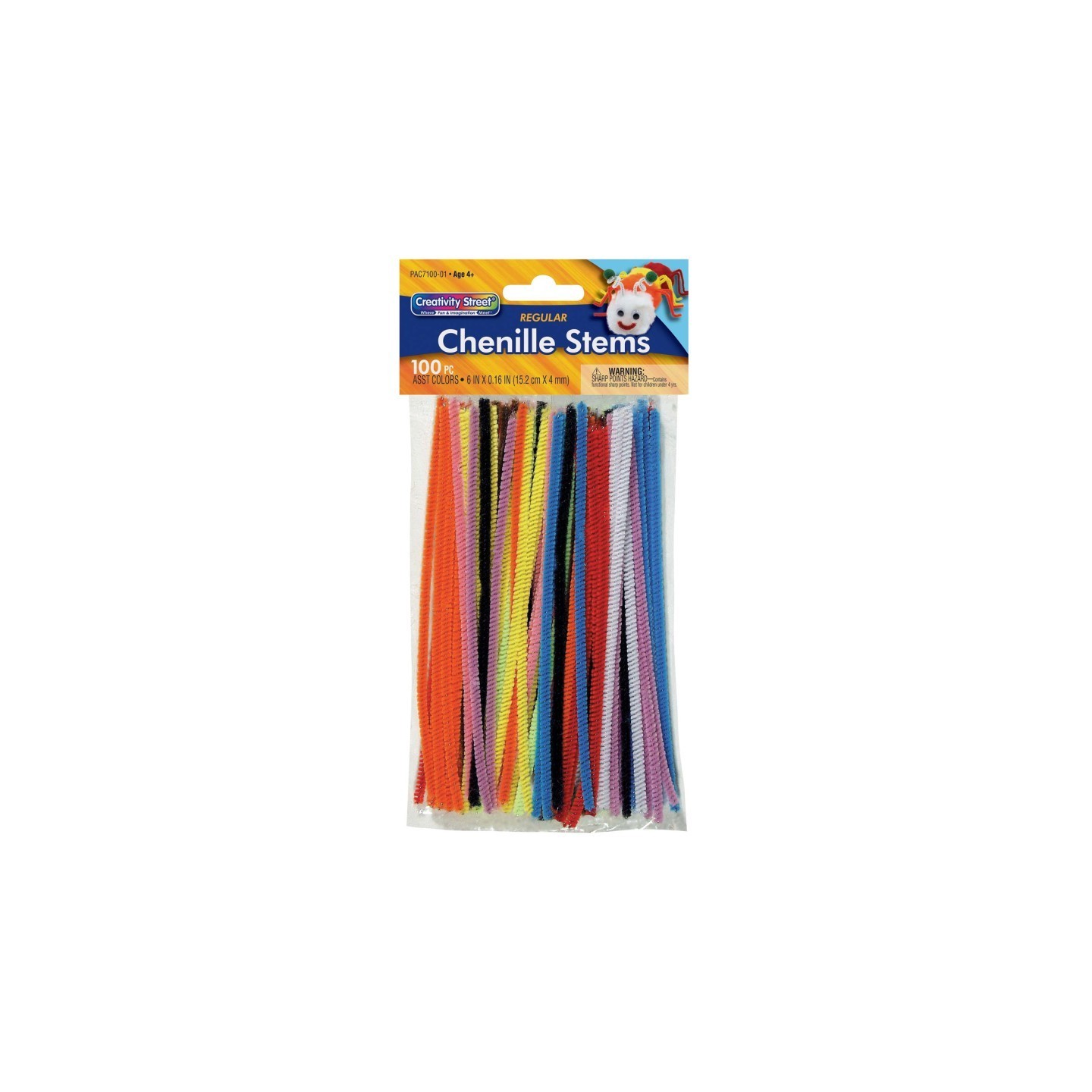 Creativity Street® Regular Stems, Assorted Colors, 6" x 4 mm, 100 Count
