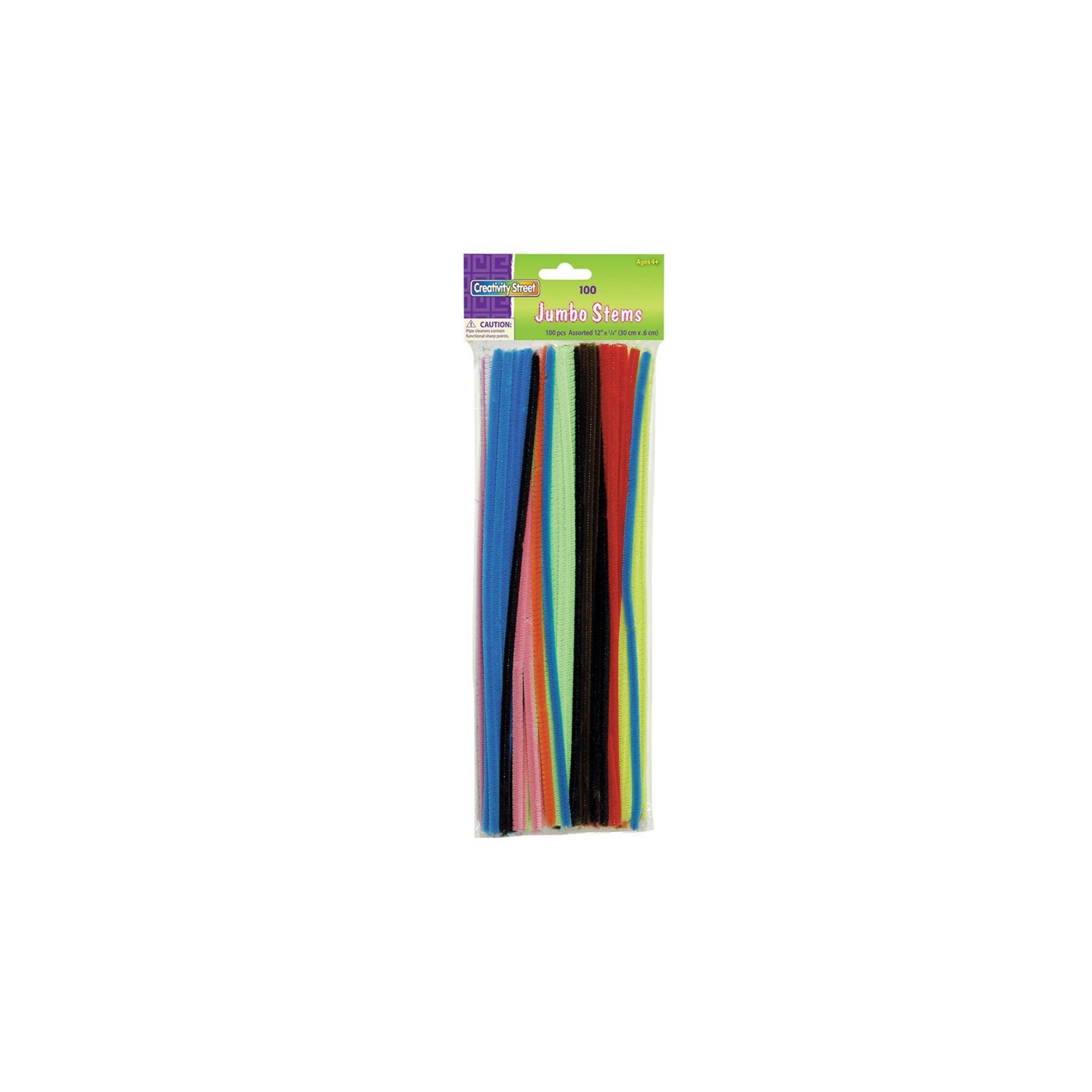 Creativity Street® Jumbo Stems, Assorted, 12" x 6 mm, 100 Pieces