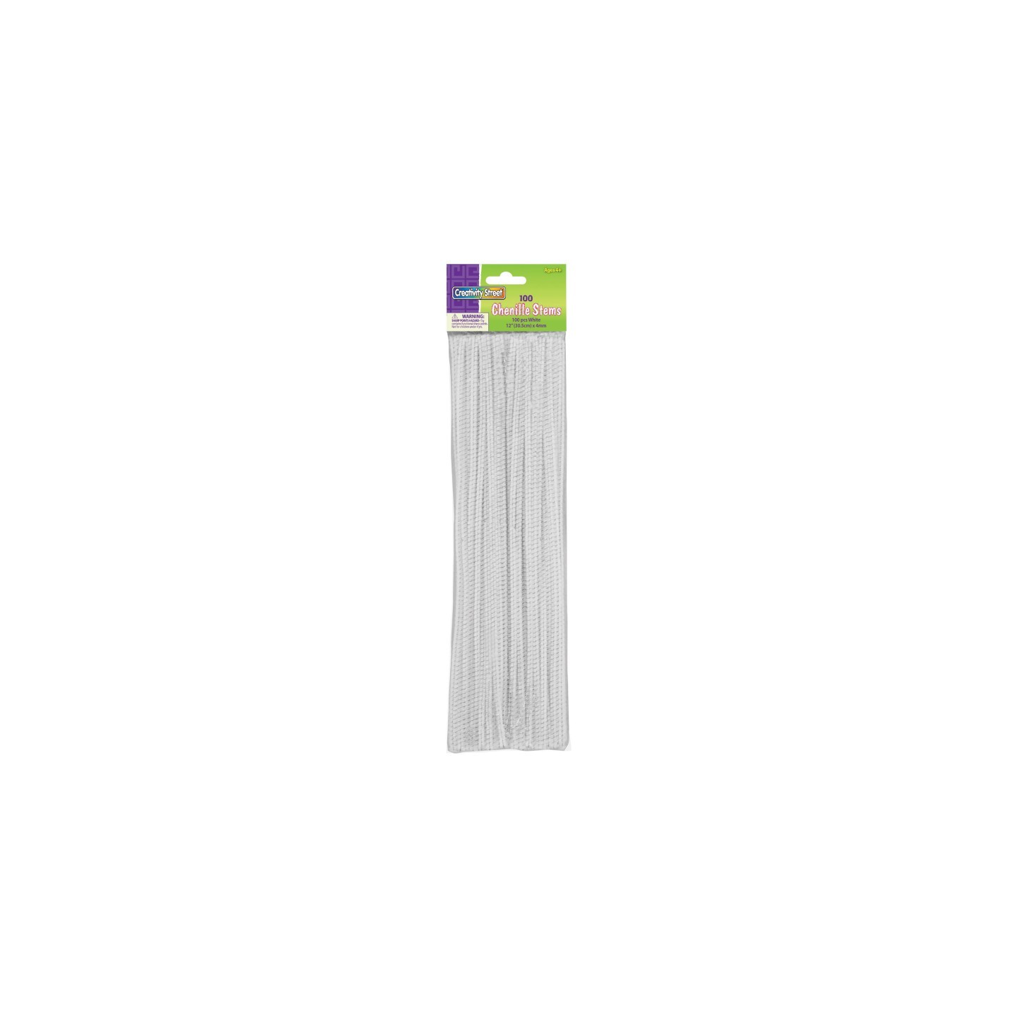 Creativity Street® Regular Stems, White, 12" x 4 mm, 100 Pieces