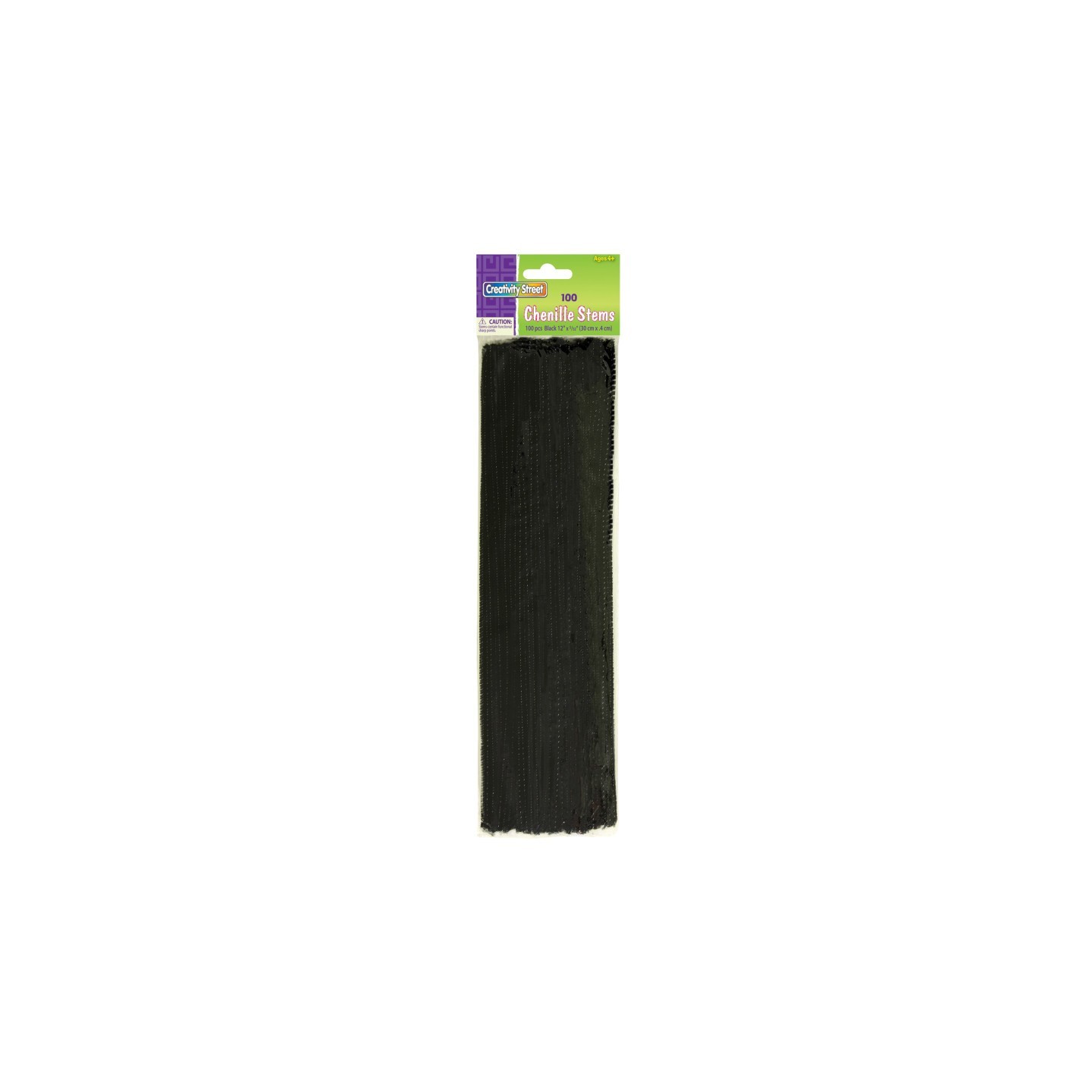 Creativity Street® Regular Stems, Black, 12" x 4 mm, 100 Pieces