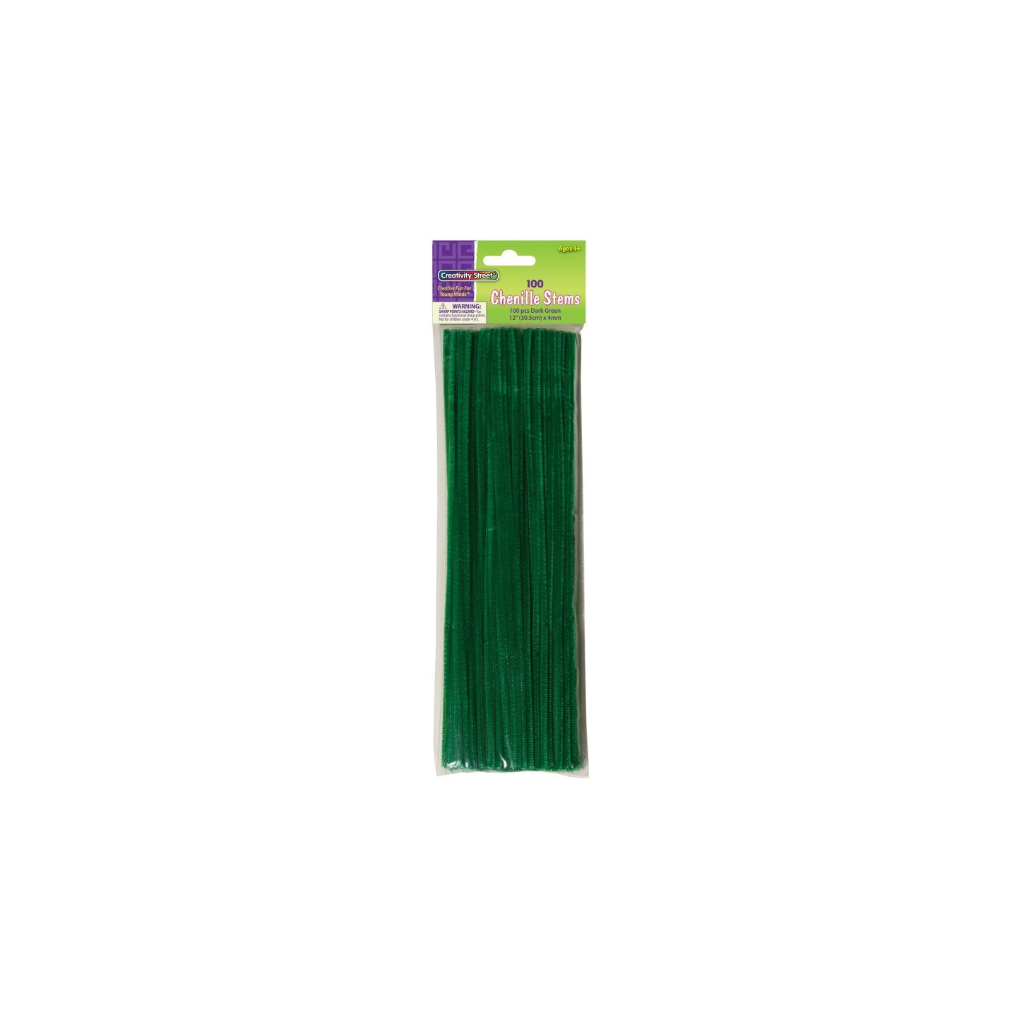 Creativity Street® Regular Stems, Dark Green, 12" x 4 mm, 100 Pieces