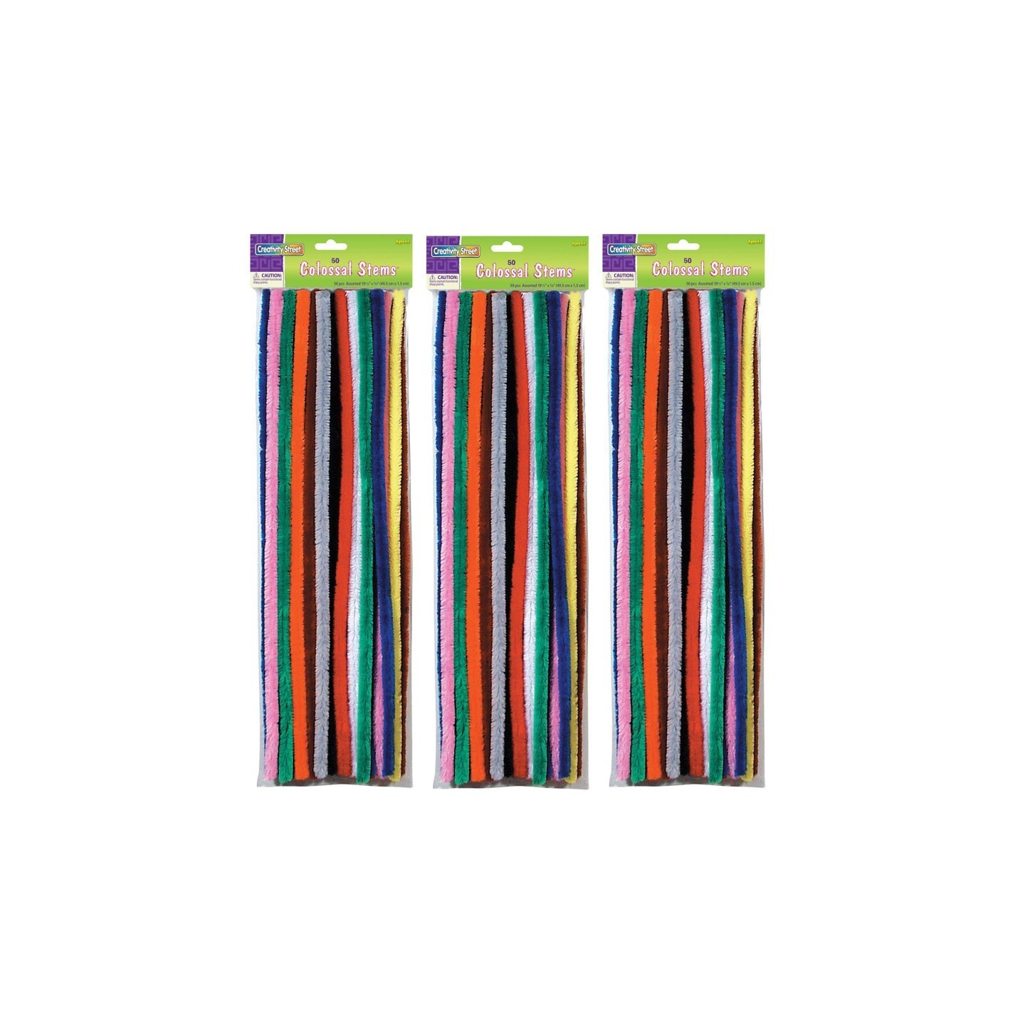 Creativity Street® Colossal Stems®, Colossal Stems, 19-1/2" x 15 mm, 50 Per Pack, 3 Packs