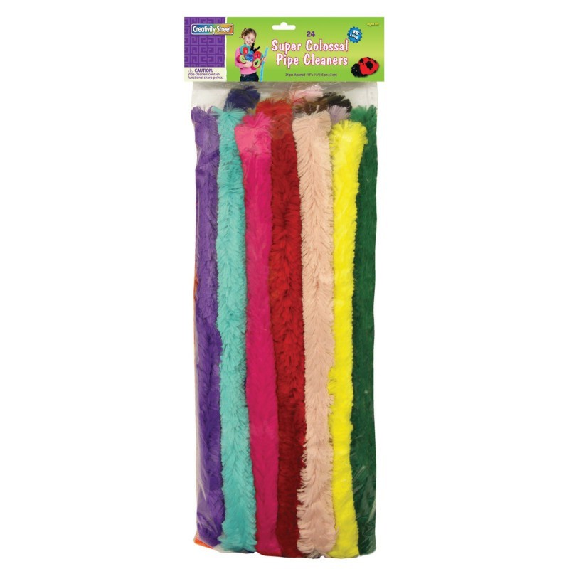 Creativity Street® Super Colossal Stems, Assorted Colors, 18" x 1", 24 Pieces