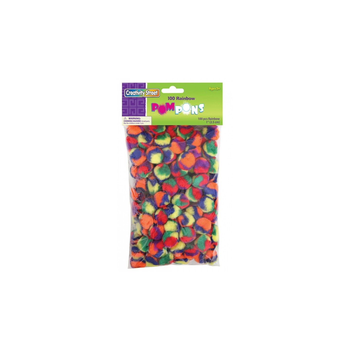 Creativity Street® Pom Pons, Color Splash, 1", 100 Pieces