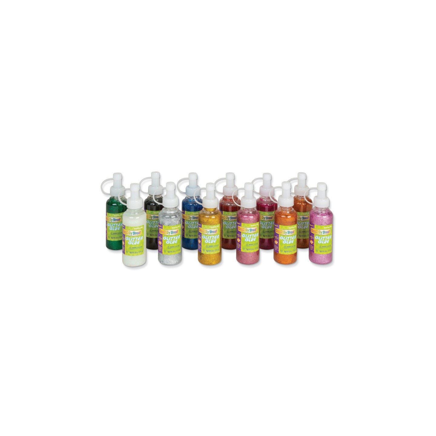 Creativity Street® Glitter Glue, Assorted Sparkling, 4 fl. oz., 12 Bottles