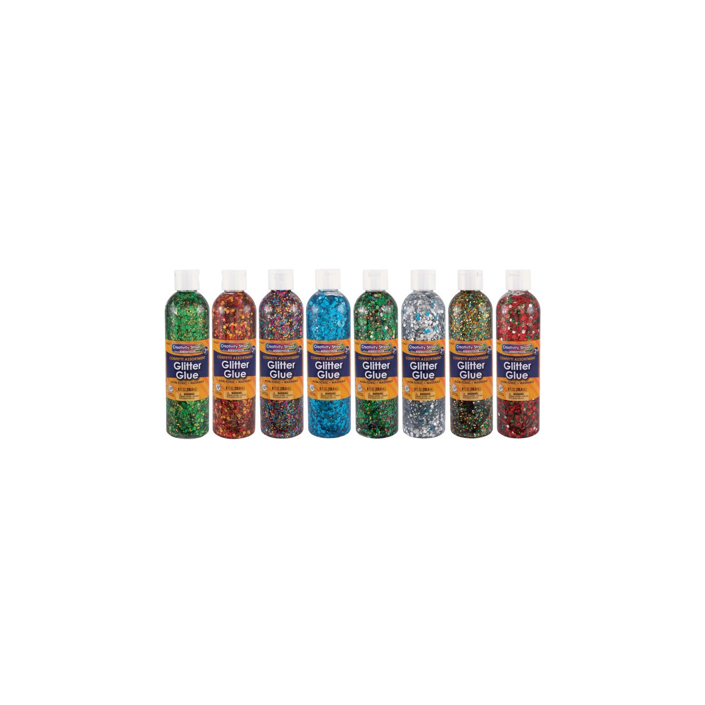 Creativity Street® Glitter Glue, Assorted Confetti, 8 fl. oz., 8 Bottles