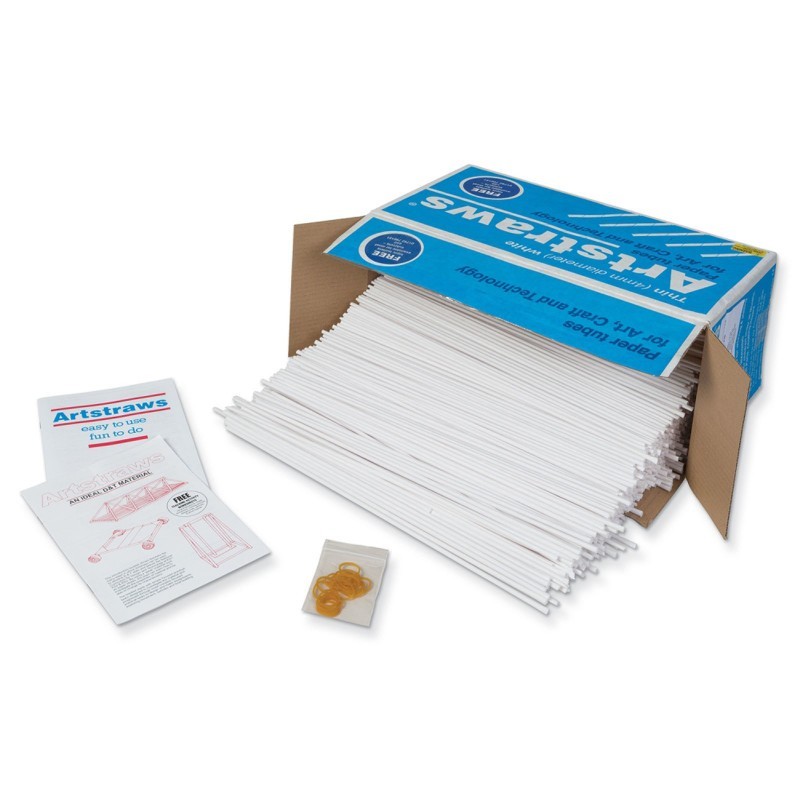 Artstraws® Paper Tubes, Thin, White, 4mm, 1800 Count