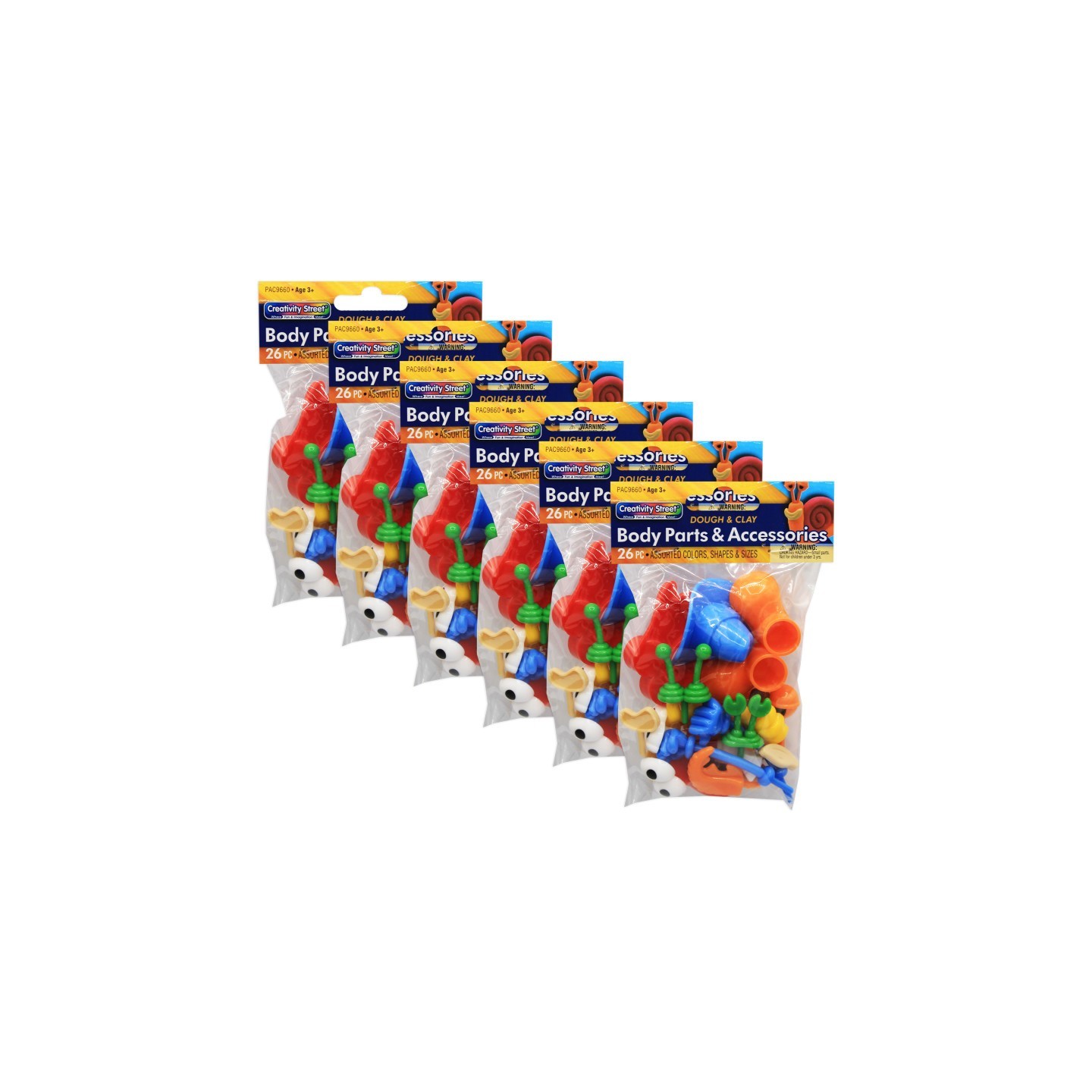 Creativity Street® Modeling Dough & Clay Body Parts & Accessories, 26 Pieces Per Pack, 6 Packs