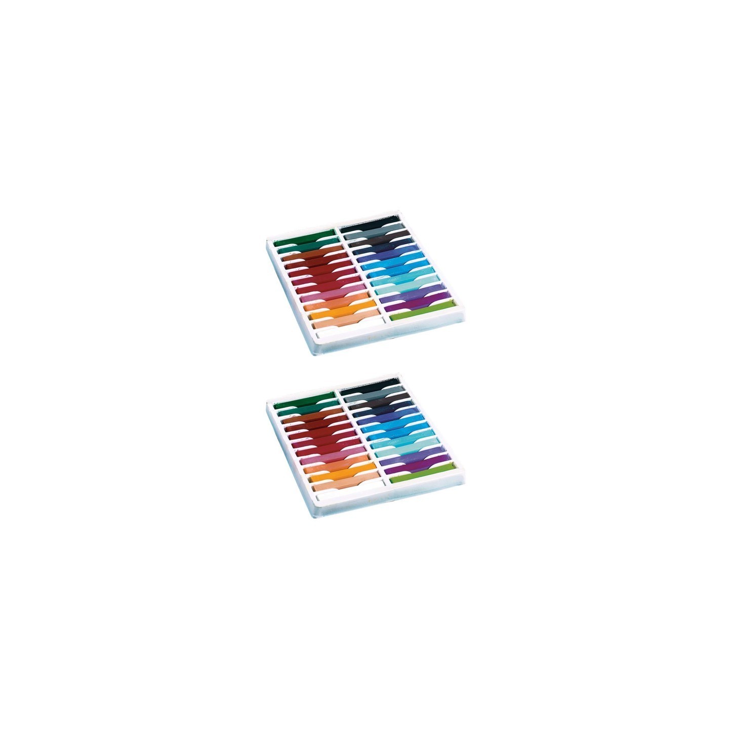 Creativity Street® Square Artist Pastels, 24 Assorted Colors, 2-3/8" x 3/8" x 3/8", 24 Pieces Per Pack, 2 Packs