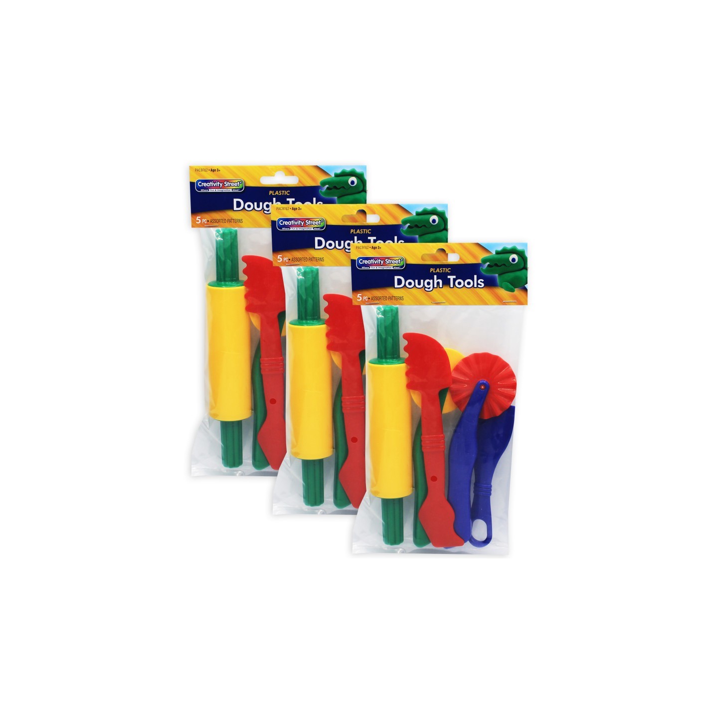 Creativity Street® Dough Tools, 5 Assorted Patterns, 5" to 8", 5 Per Set, 3 Sets