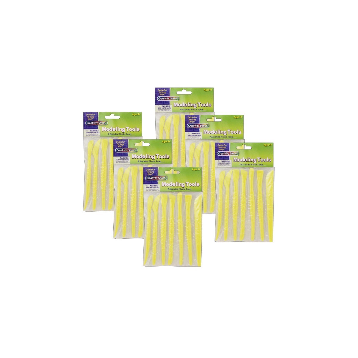 Creativity Street® Modeling Tools, 7 Assorted Patterns, Approx. 6", 7 Pieces Per Pack, 6 Packs