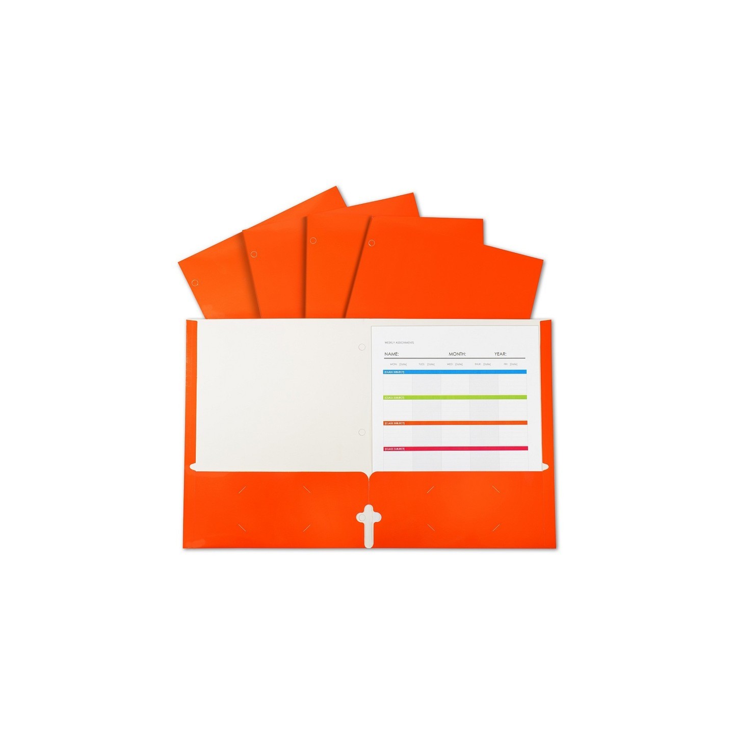 C-Line® 2-Pocket Laminated Paper Portfolios with 3-Hole Punch, Orange, Box of 25