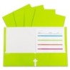 C-Line® 2-Pocket Laminated Paper Portfolios with 3-Hole Punch, Lime Green, Box of 25
