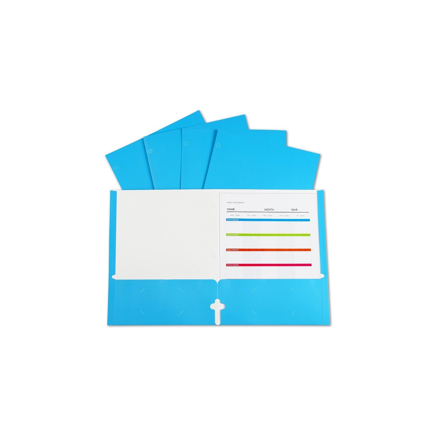 C-Line® 2-Pocket Laminated Paper Portfolios with 3-Hole Punch, Blue, Box of 25