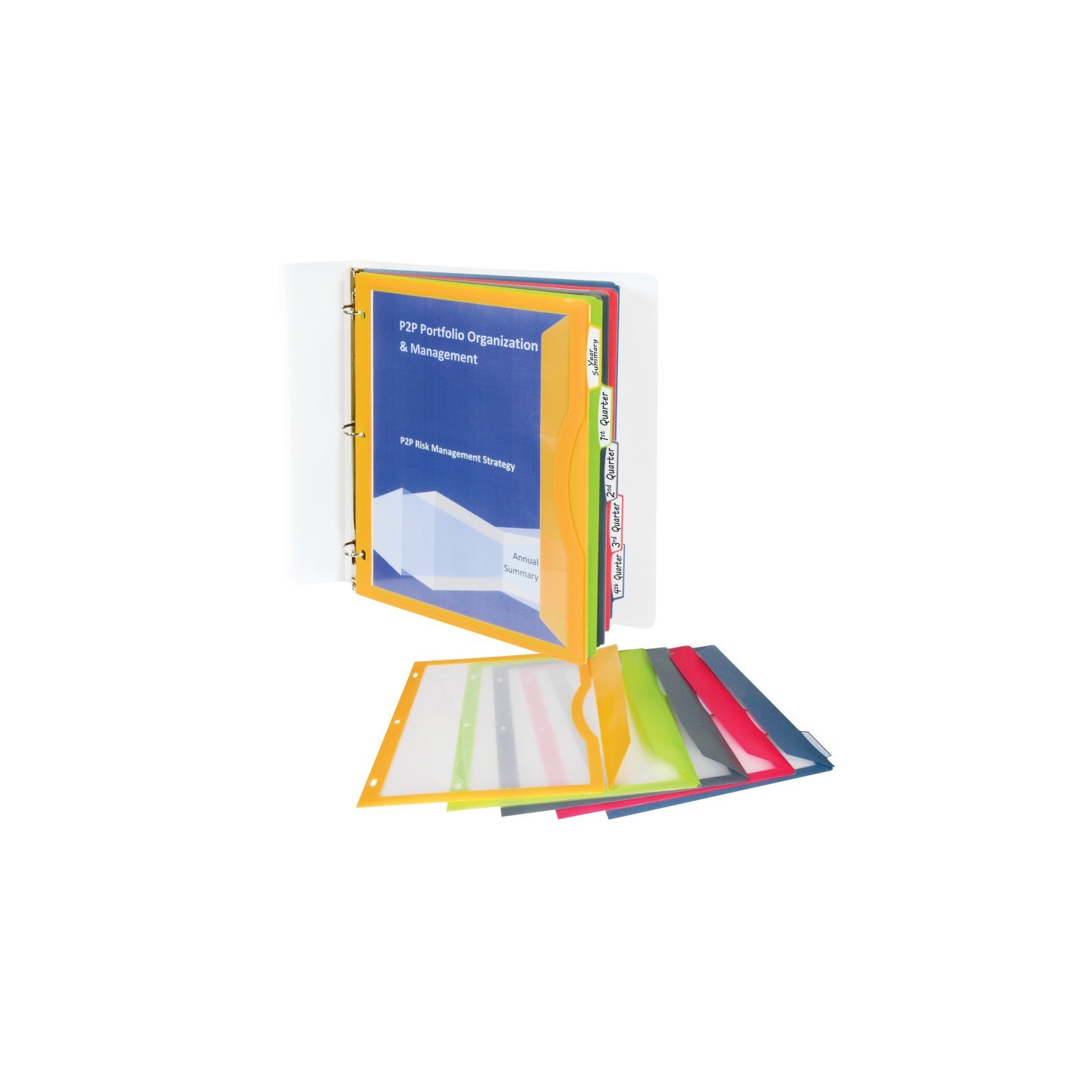 C-Line® Binder Pockets with Write-On Tabs, Set of 5