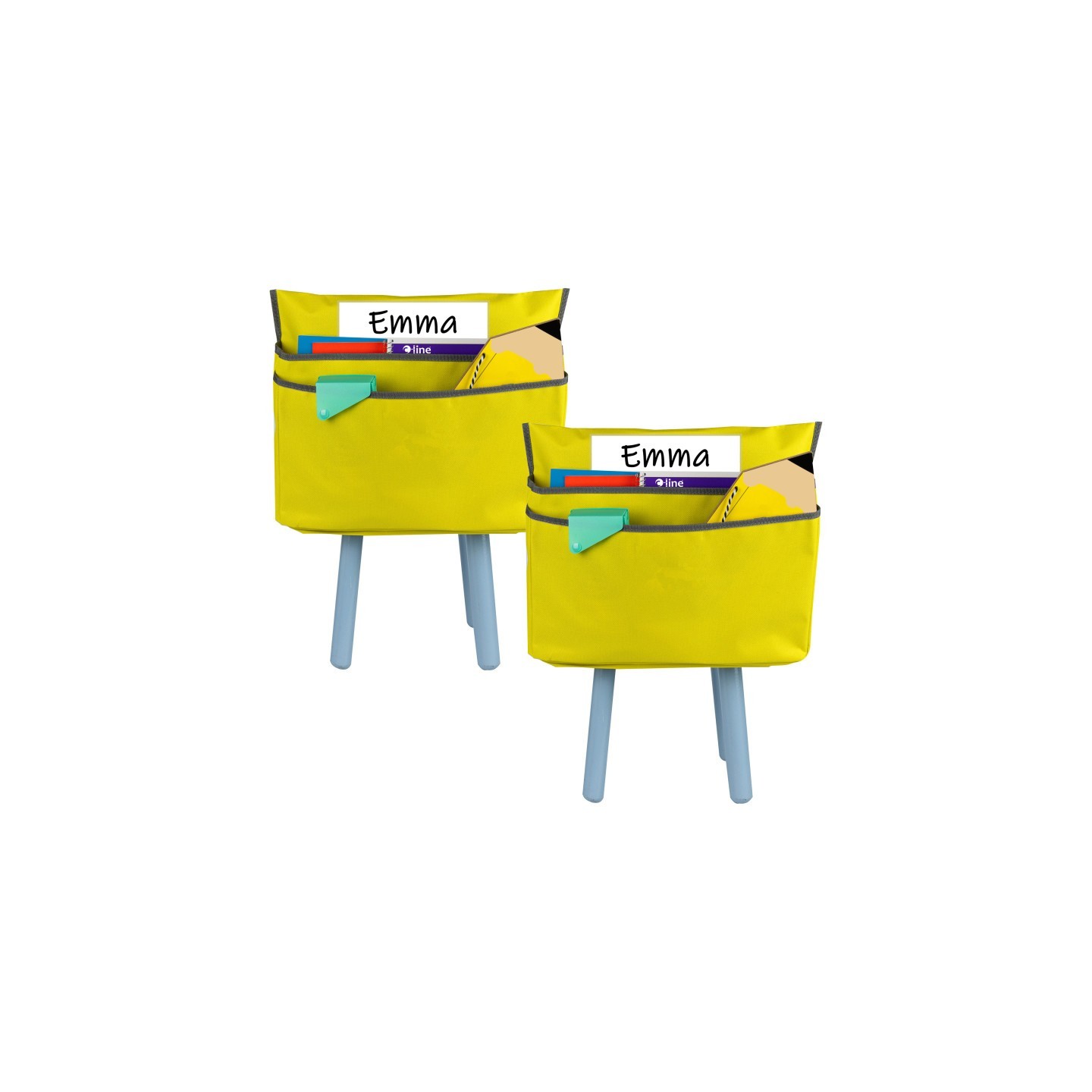 C-Line® Small Chair Cubbie™, 12", Sunny Yellow, Pack of 2