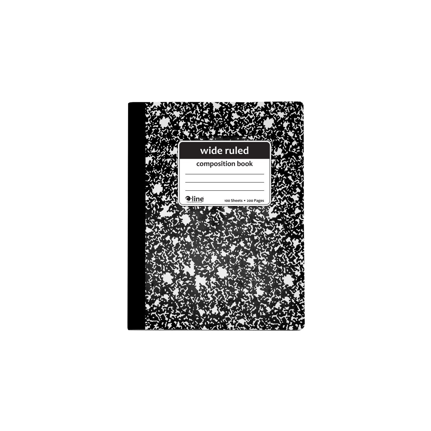 C-Line® Composition Notebook, 100 Page, Wide Ruled, Black Marble