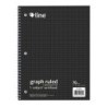 C-Line® 1-Subject Notebook, 4 x 4 Graph Ruled, Black