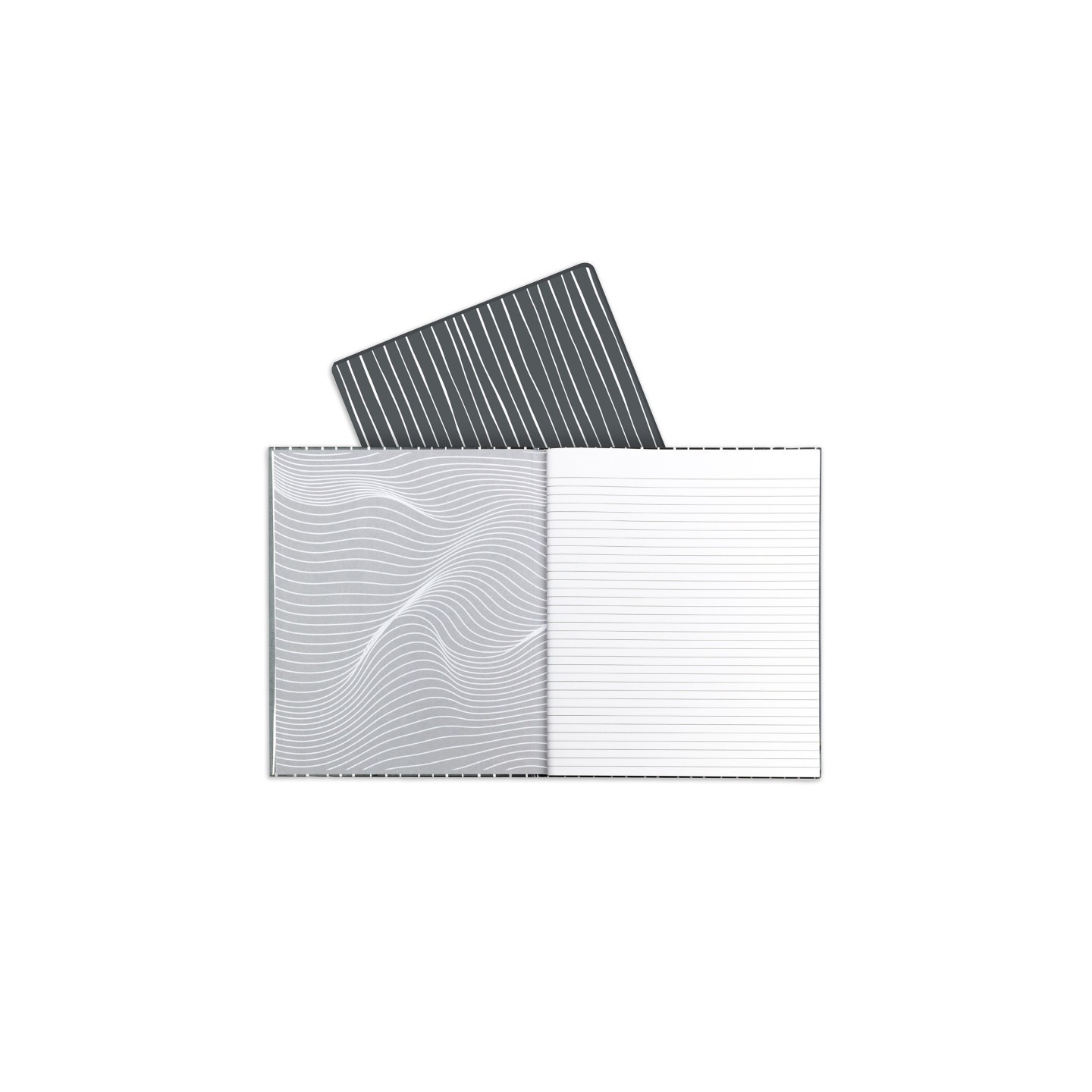 C-Line® Professional Hardbound Notebook, 96 Page, College Ruled, 8-1/2" x 10-7/8", Charcoal & White Stripes