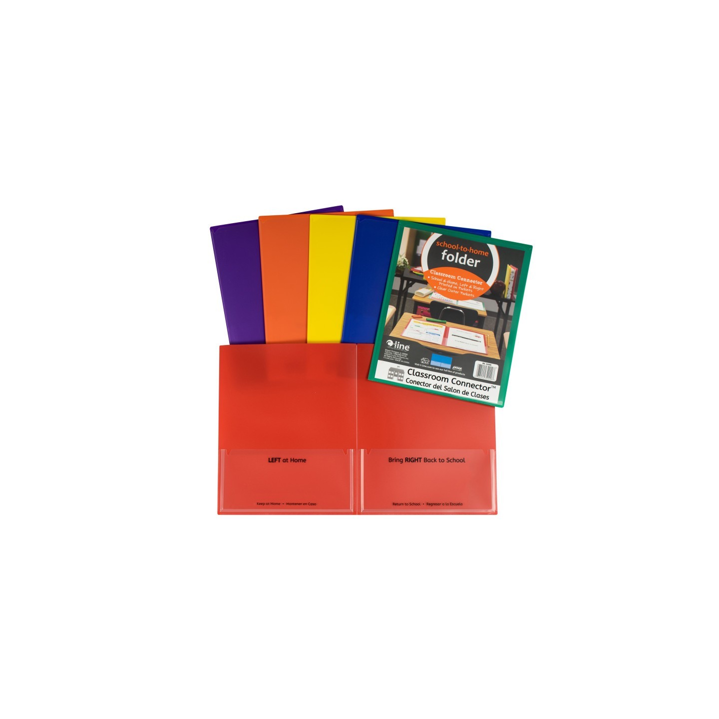 C-Line® Classroom Connector™ School-To-Home Folders, Assorted Colors, Pack of 36