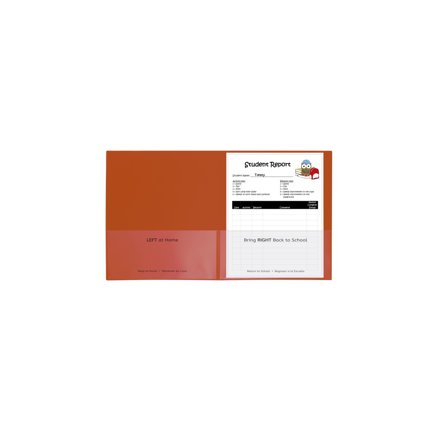 C-Line® Classroom Connector™ School-To-Home Folders, Orange, Box of 25
