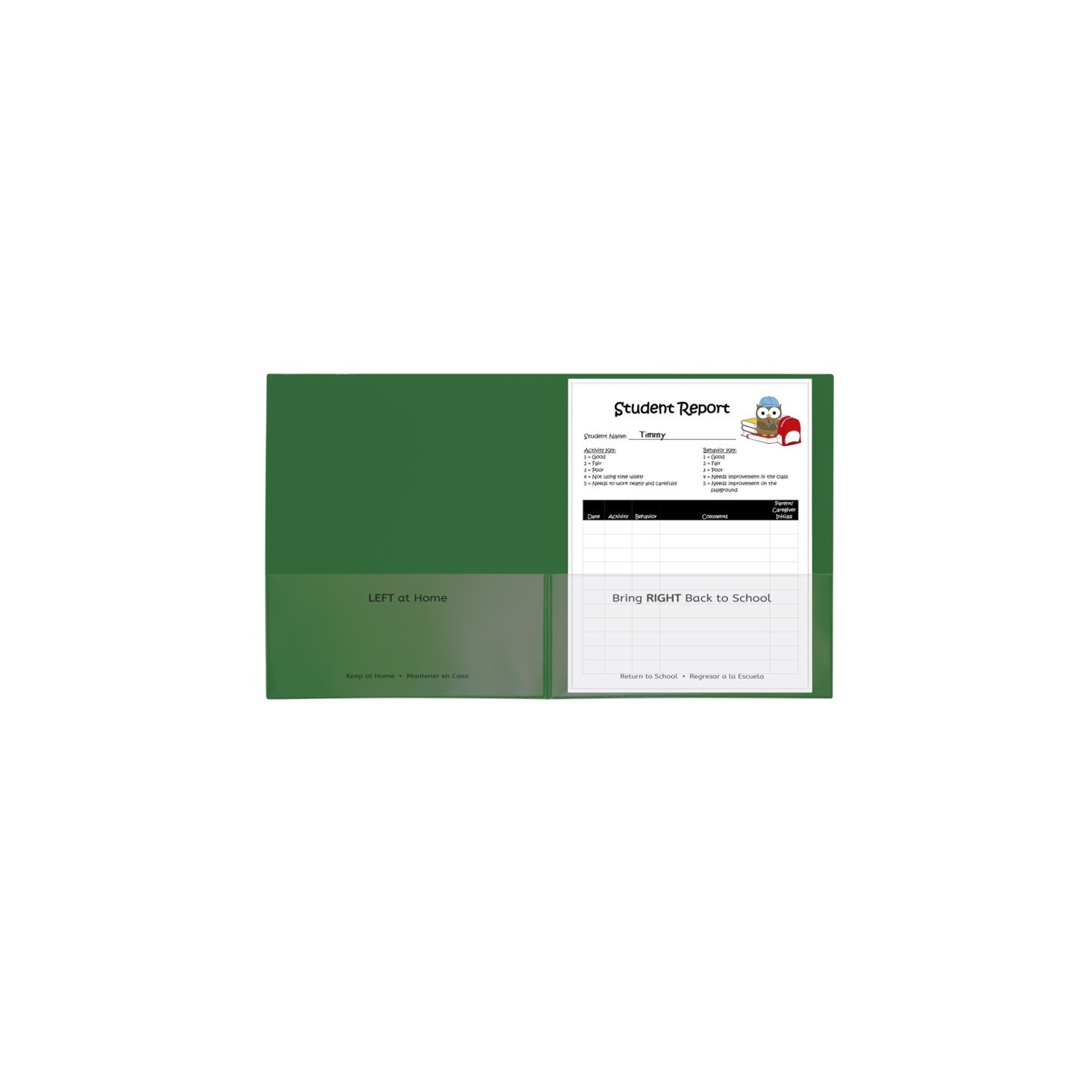 C-Line® Classroom Connector™ School-To-Home Folders, Green, Box of 25