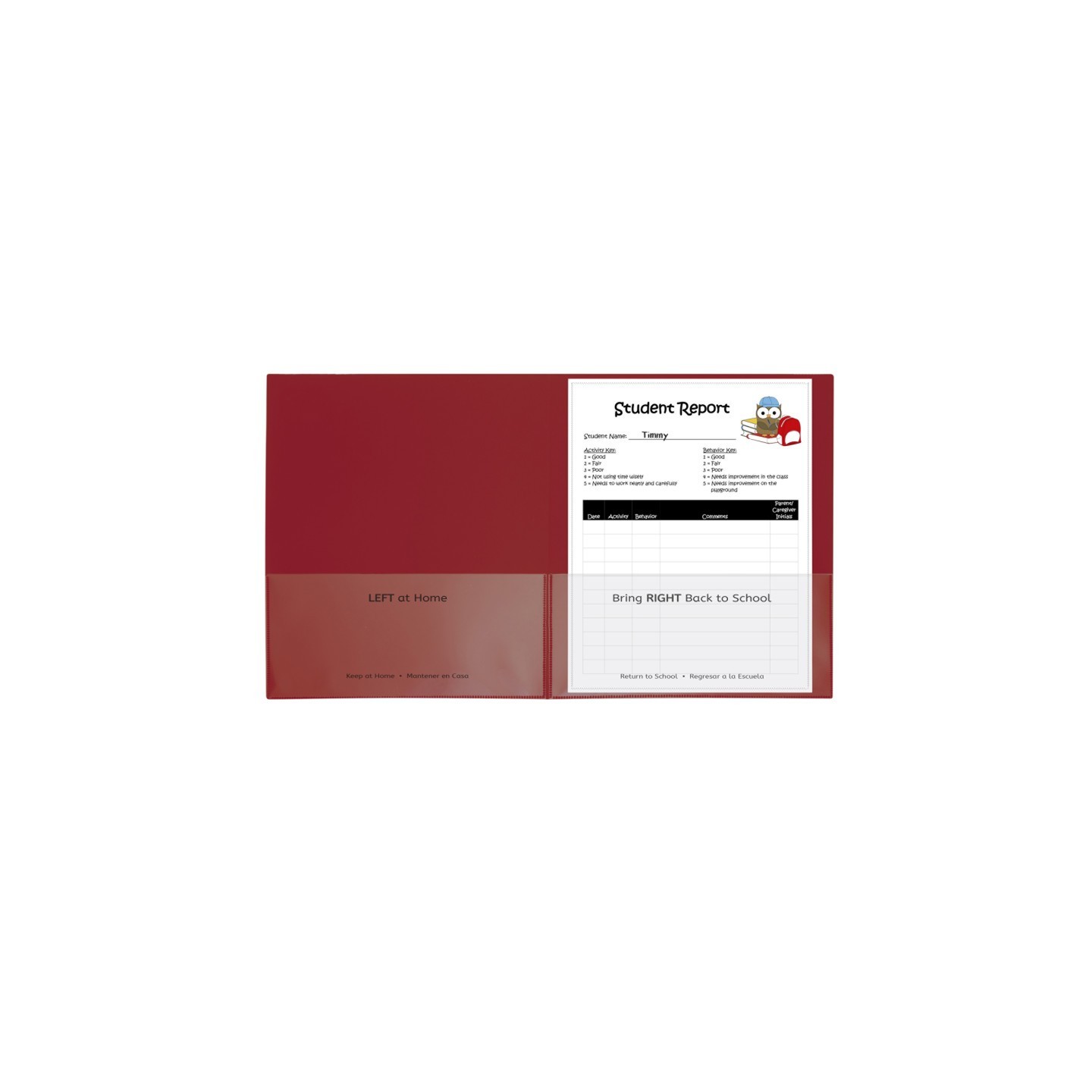 C-Line® Classroom Connector™ School-To-Home Folder, Red, Box of 25