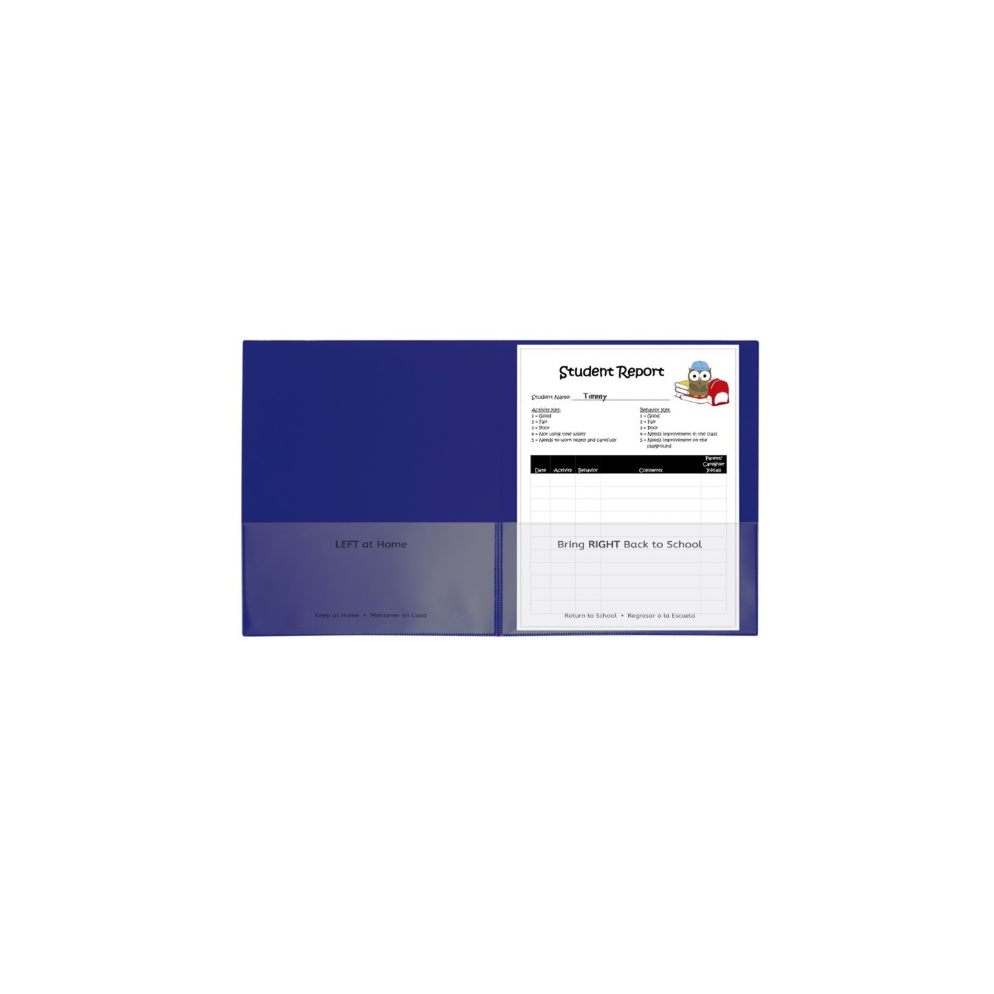 C-Line® Classroom Connector™ School-To-Home Folder, Blue, Box of 25