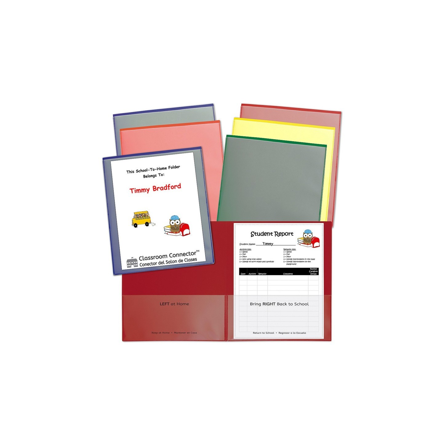 C-Line® Classroom Connector School-To-Home Folder, Assorted Colors, Pack of 6