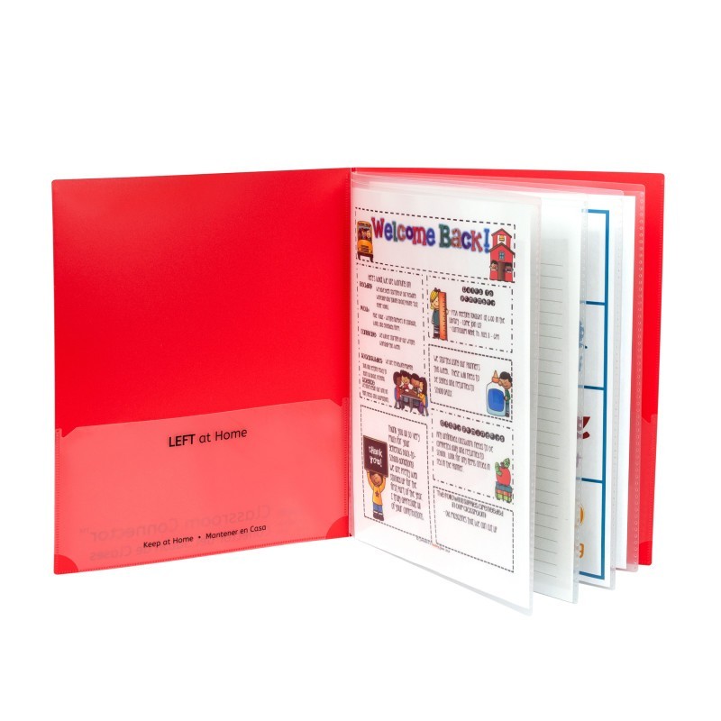 C-Line® Classroom Connector™ Multi-Pocket Folders, Red, Box of 15
