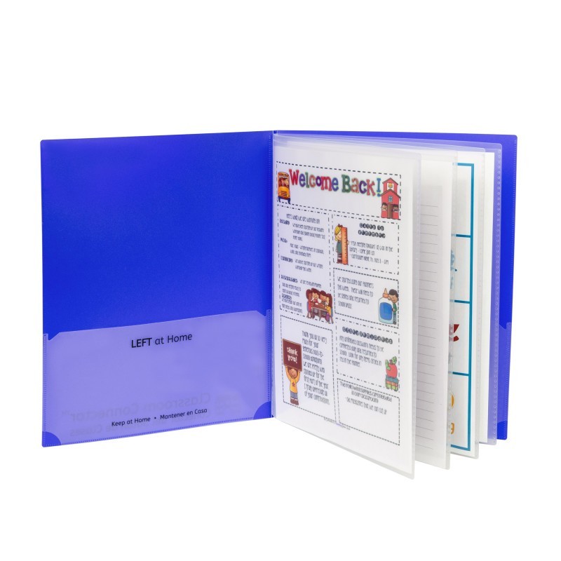 C-Line® Classroom Connector™ Multi-Pocket Folders, Blue, Box of 15