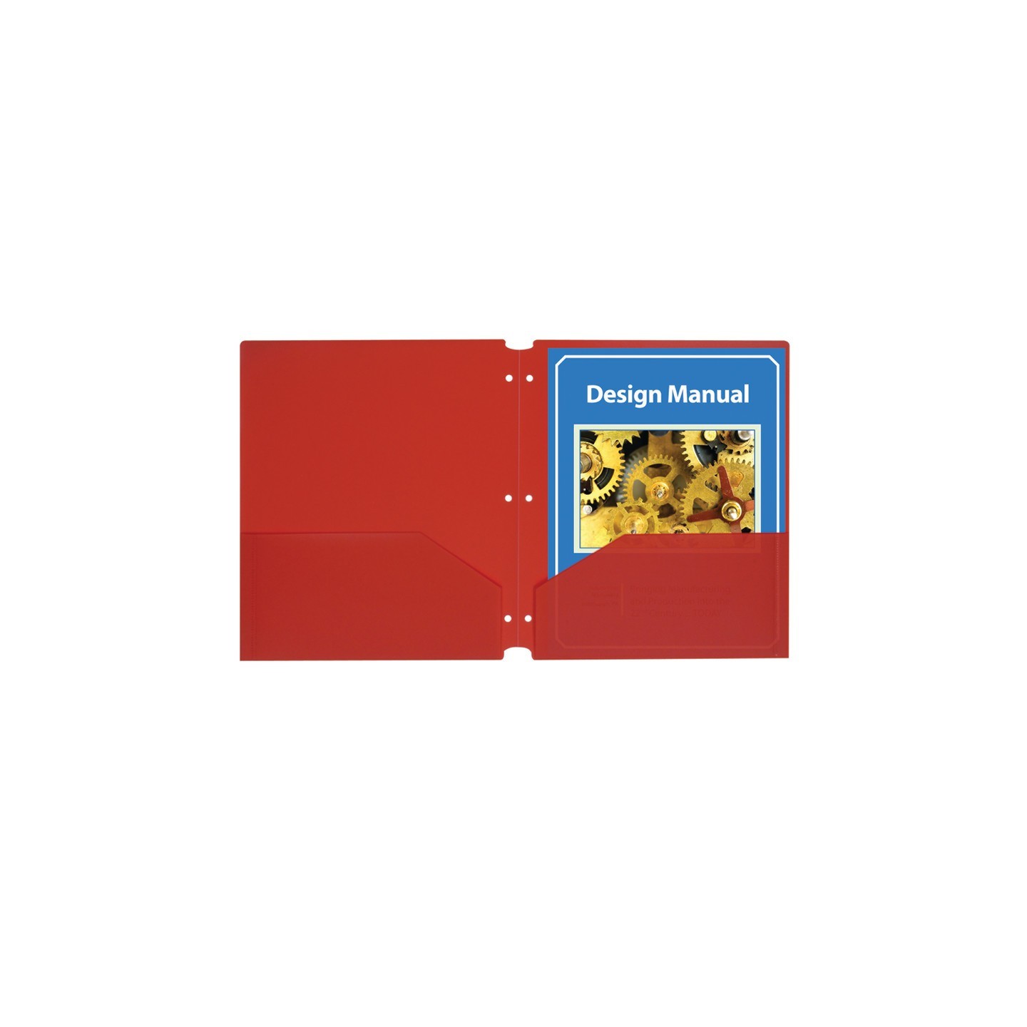 C-Line® Two-Pocket Poly Portfolios with Three-Hole Punch, Red, Box of 25