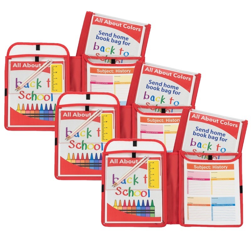 C-Line® Homework Connector Folder, Red, Pack of 3
