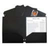 C-Line® Two-Pocket Heavyweight Poly Portfolio Folder with Three-Hole Punch, Black, Each