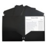 C-Line® Two-Pocket Heavyweight Poly Portfolio Folder with Three-Hole Punch, Black, Pack of 12
