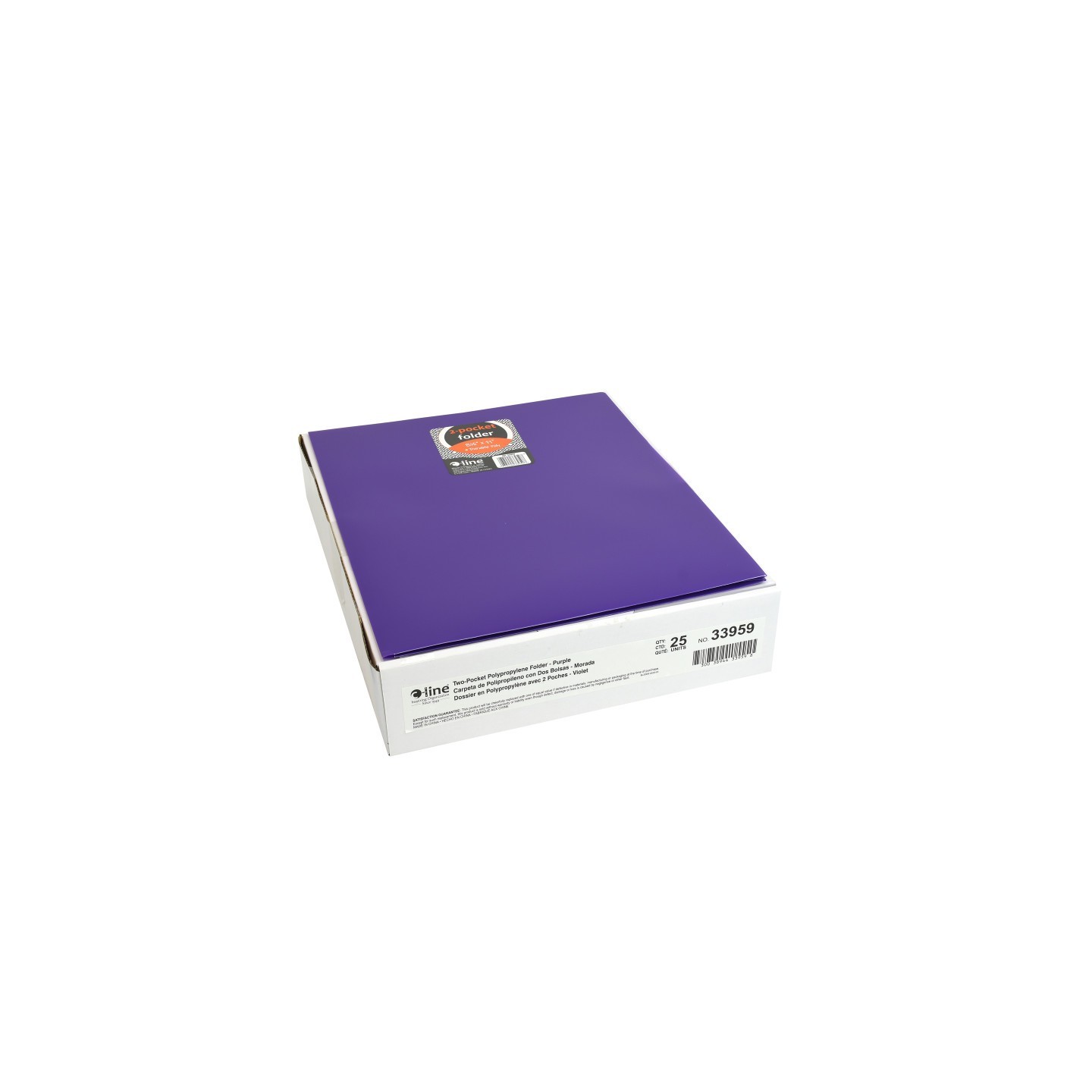 C-Line® Two-Pocket Heavyweight Poly Portfolio Folder, Purple, Pack of 25