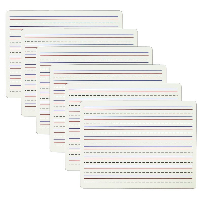 C-Line® Two-Sided Dry Erase Lapboard, Lined on One Side, Pack of 6