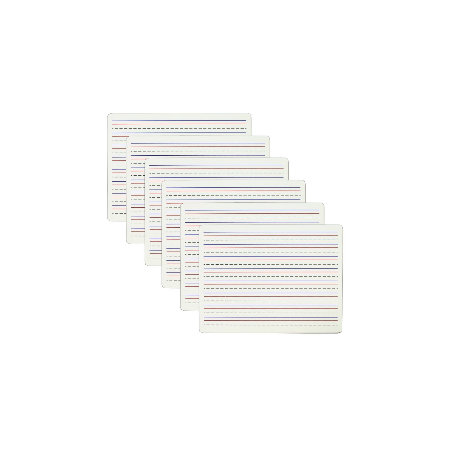 C-Line® Two-Sided Dry Erase Lapboard, Lined on One Side, Pack of 6