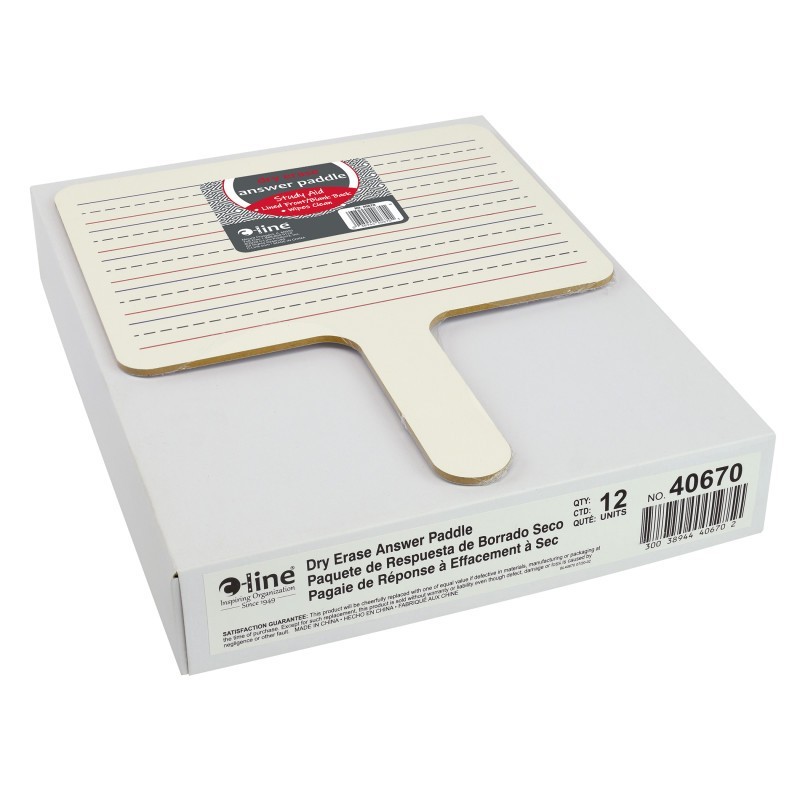 C-Line® Two-Sided Dry Erase Answer Paddles, Set of 12