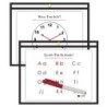 C-Line® Reusable Dry Erase Pockets, 9" x 12", Black