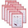 C-Line® Reusable Dry Erase Pocket - Study Aid, Neon Red, 9" x 12", Pack of 10